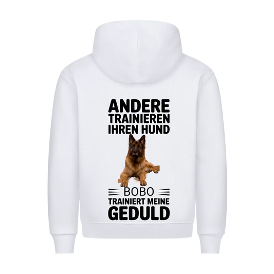 Personalisierbares Hunde Hoodie "Andere Trainieren Ihren Hund, Meiner Trainiert Meine Geduld"