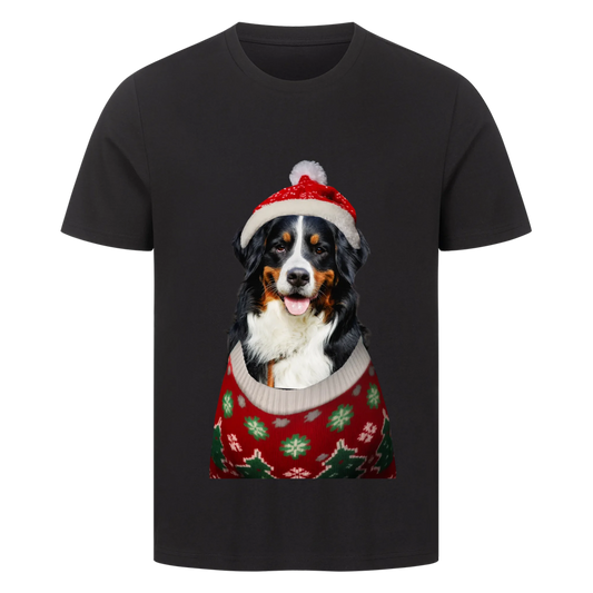 Personalisierbares Hunde T-Shirt "Merry Bernermas"