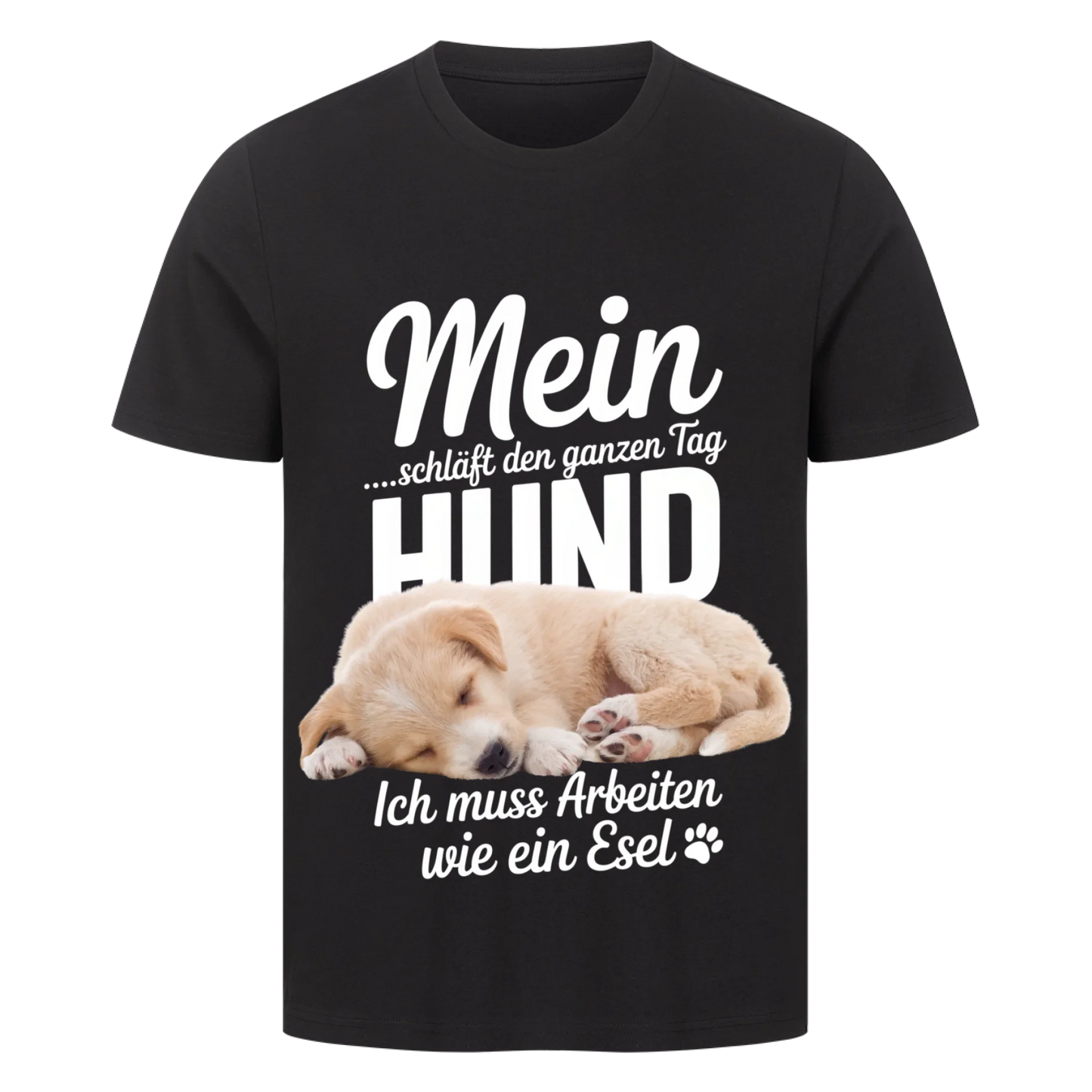 Personalisierbares Hunde T-Shirt "Mein Hund Schläft Den Ganzen Tag"