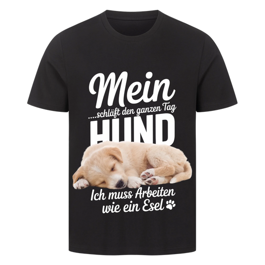 Personalisierbares Hunde T-Shirt "Mein Hund Schläft Den Ganzen Tag"