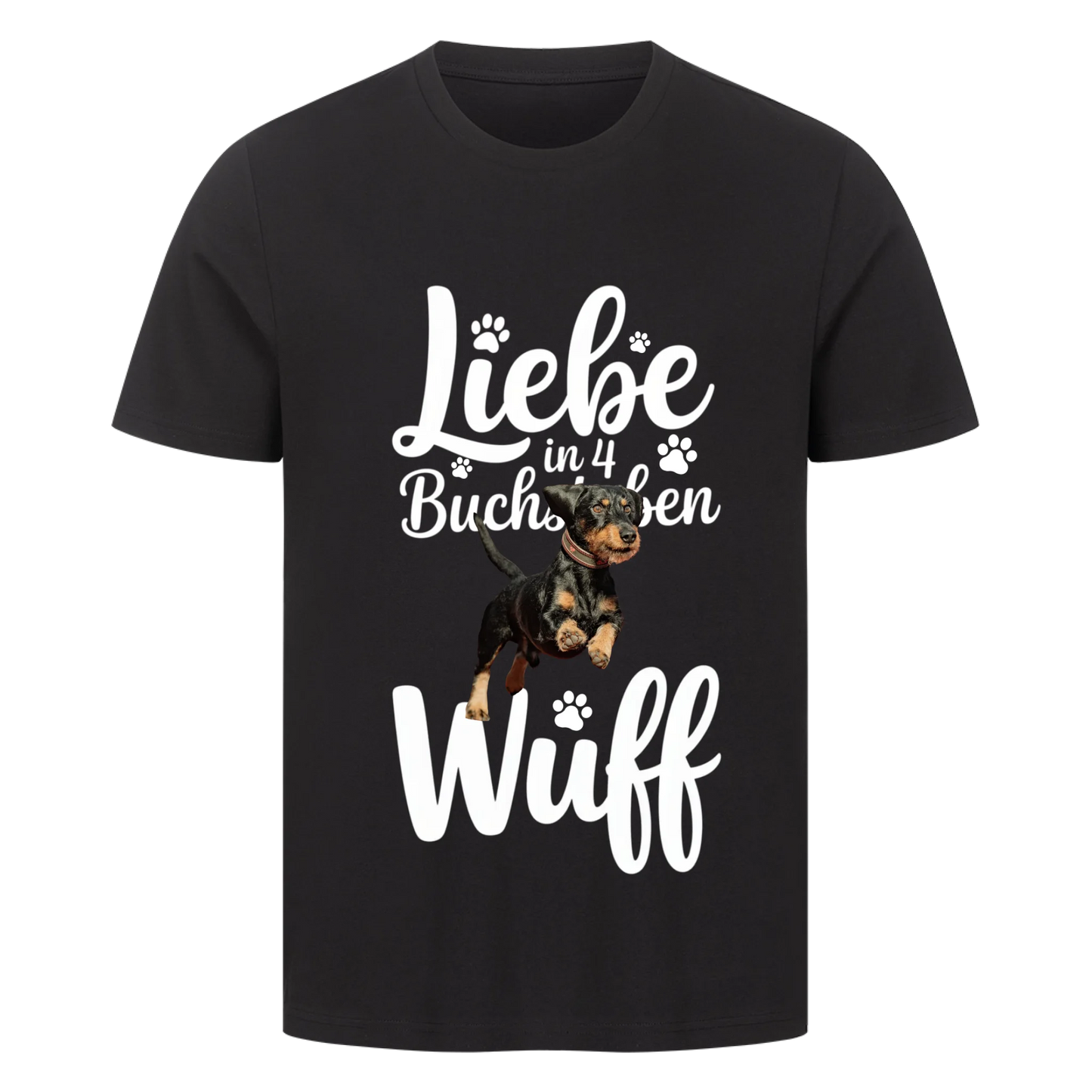 Personalisierbares Hunde T-Shirt "Liebe in 4 Buchstaben"