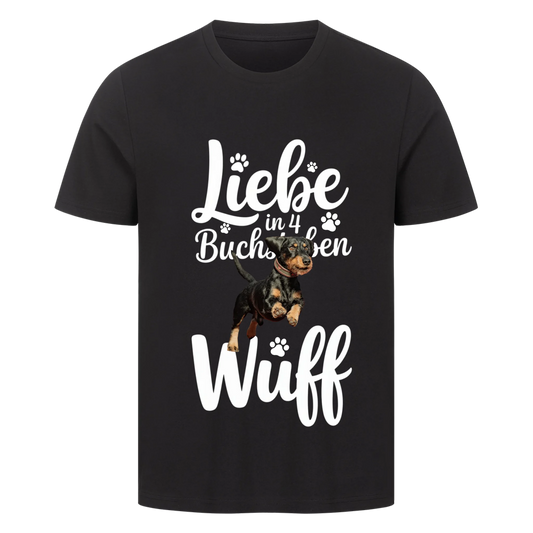 Personalisierbares Hunde T-Shirt "Liebe in 4 Buchstaben"