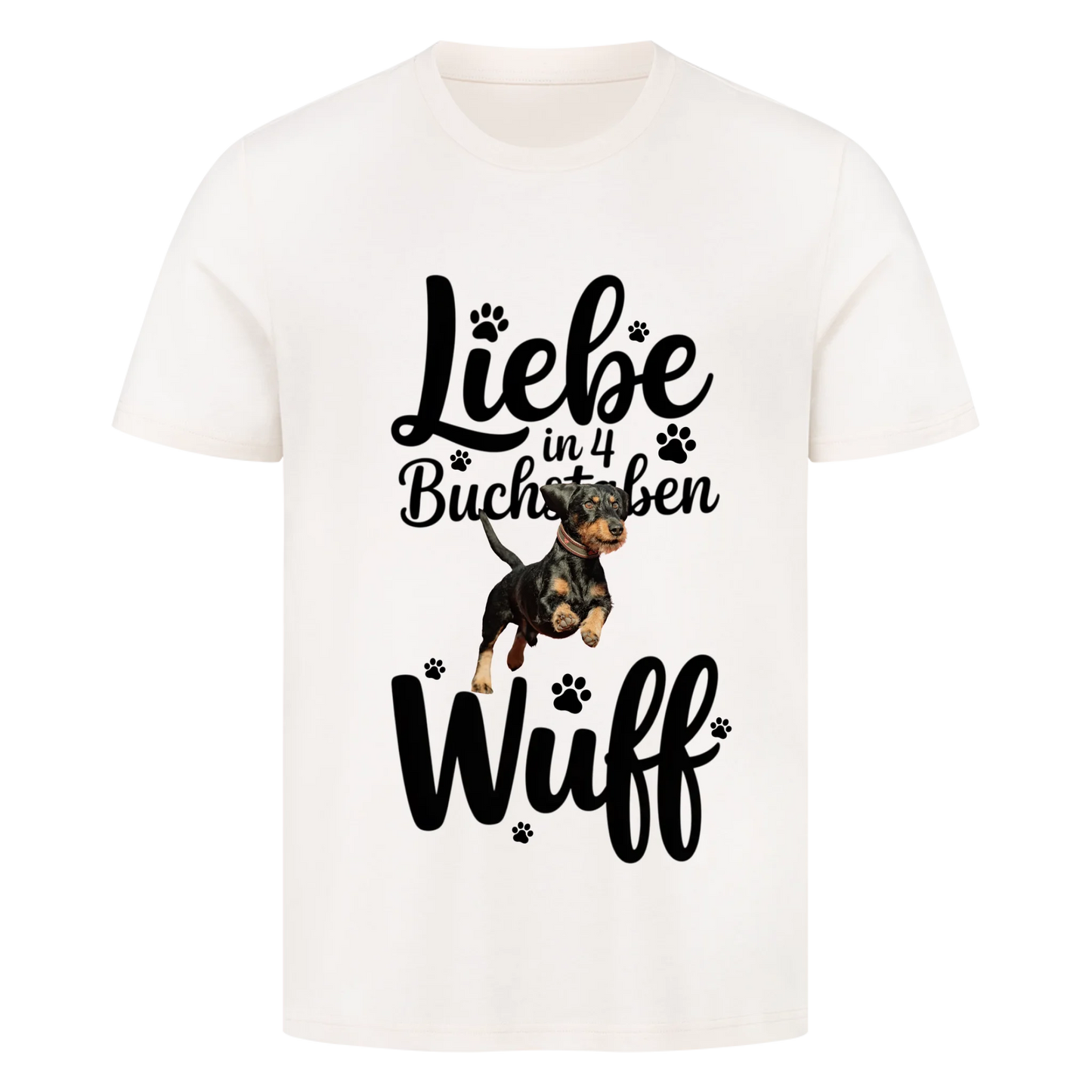 Personalisierbares Hunde T-Shirt "Liebe in 4 Buchstaben"