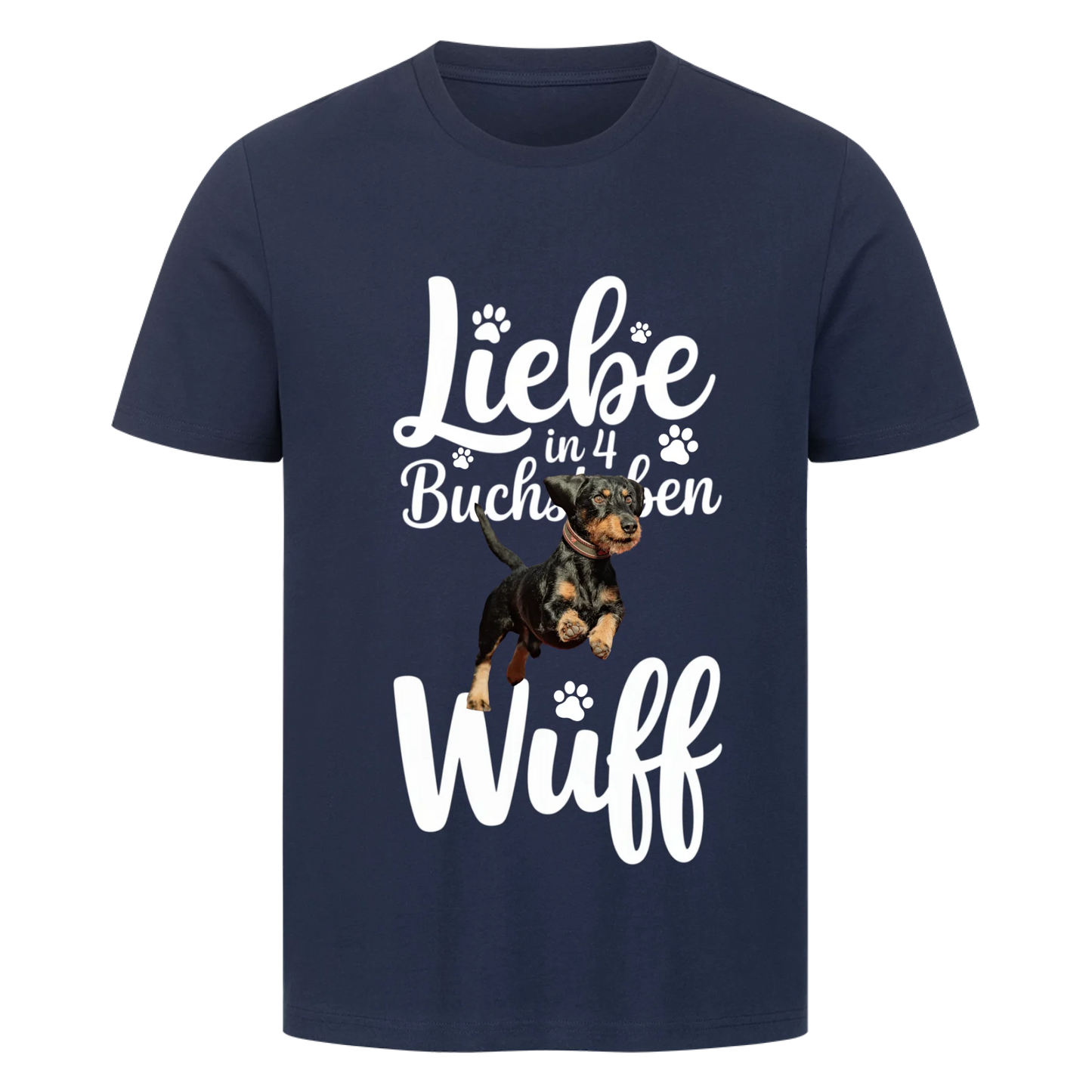 Personalisierbares Hunde T-Shirt "Liebe in 4 Buchstaben"