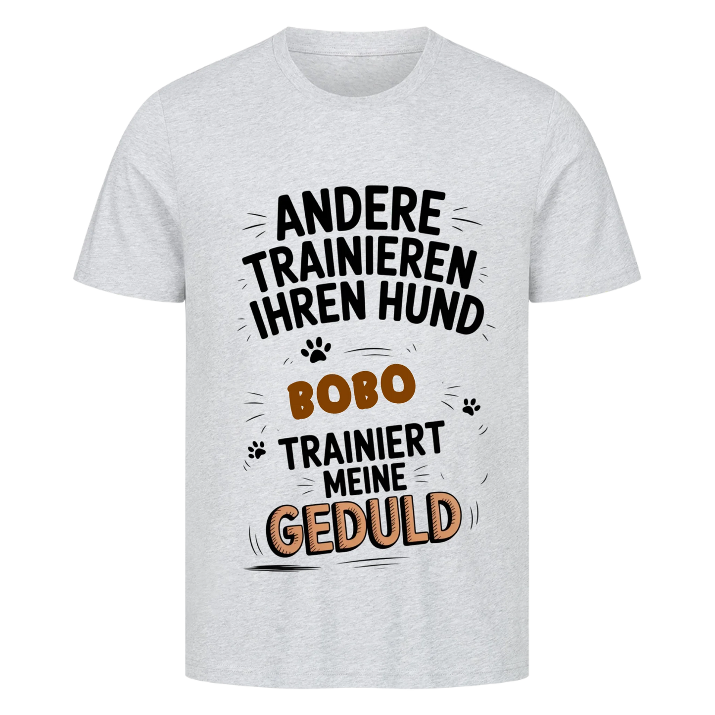 Personalisierbares Hunde T-Shirt "Geduldstrainer"