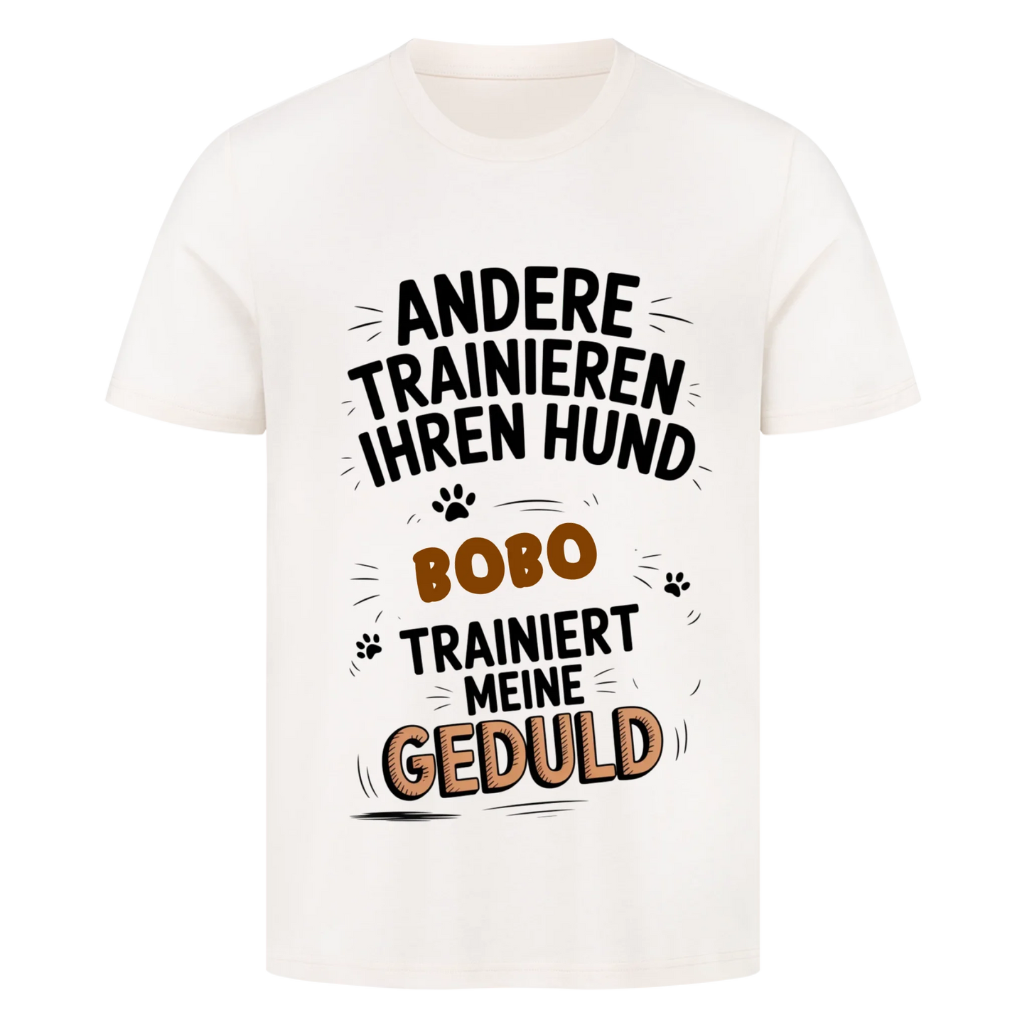 Personalisierbares Hunde T-Shirt "Geduldstrainer"