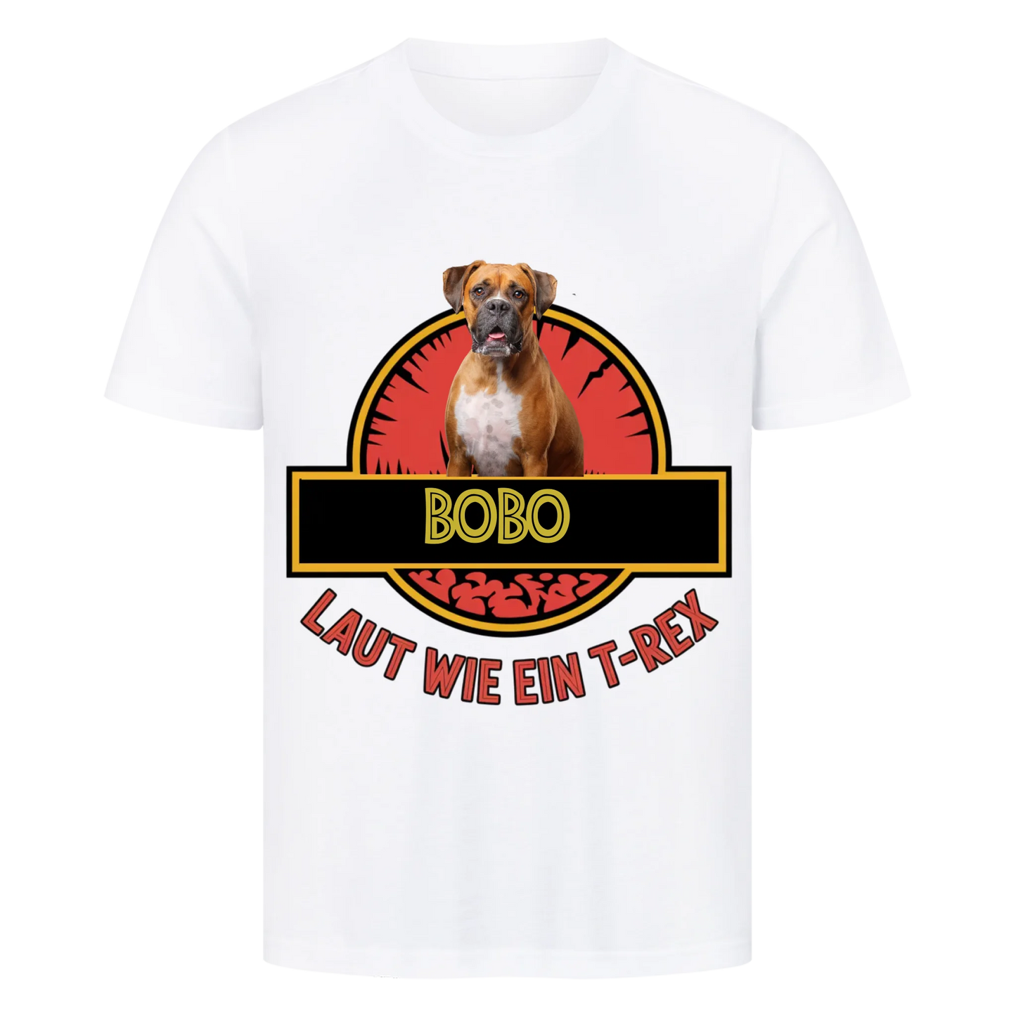 Personalisierbares Hunde T-Shirt "Jurassic Park Style"