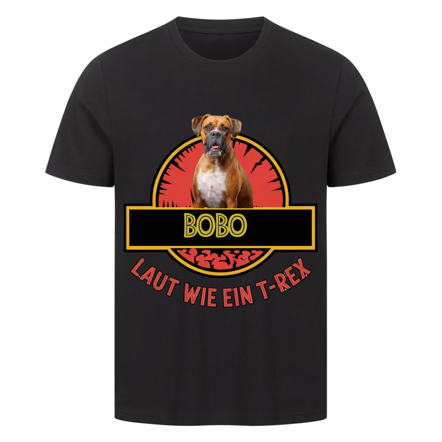 Personalisierbares Hunde T-Shirt "Jurassic Park Style"