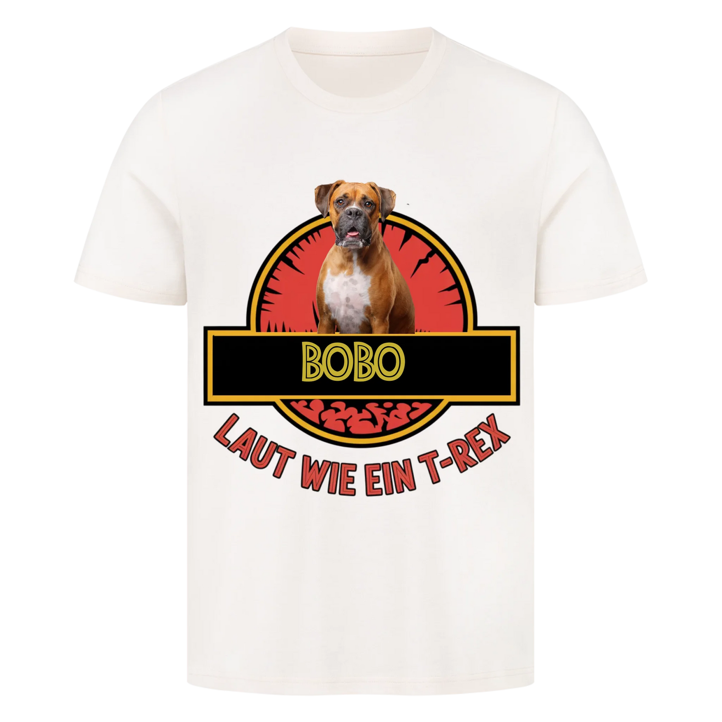 Personalisierbares Hunde T-Shirt "Jurassic Park Style"
