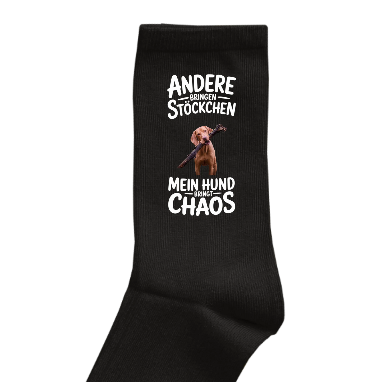 Personalisierbares Hunde Socken "Andere Hunde Bringen Stöckchen"