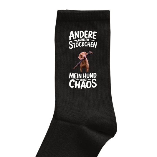 Personalisierbares Hunde Socken "Andere Hunde Bringen Stöckchen"