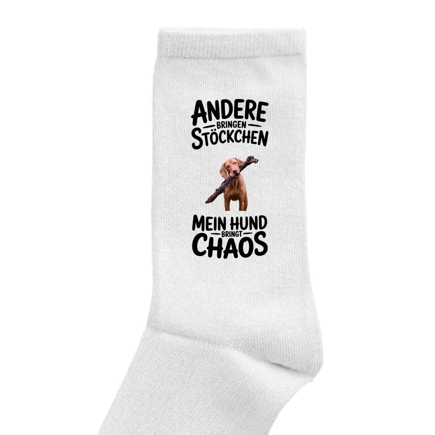 Personalisierbares Hunde Socken "Andere Hunde Bringen Stöckchen"