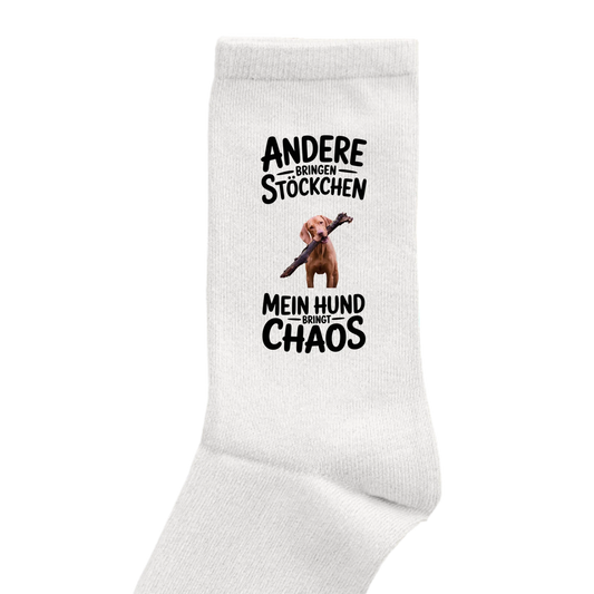 Personalisierbares Hunde Socken "Andere Hunde Bringen Stöckchen"
