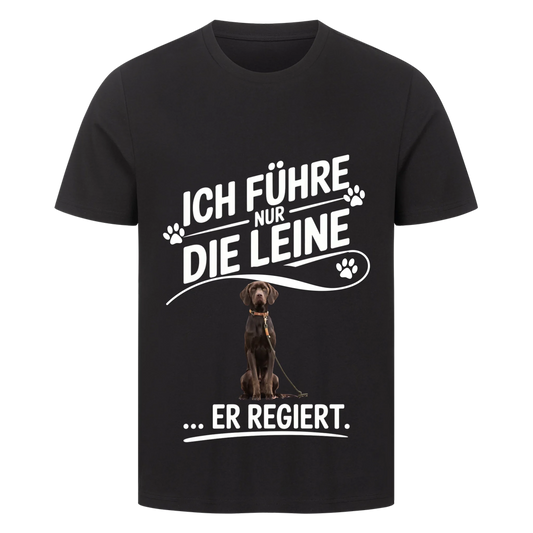 Personalisierbares Hunde T-Shirt "Ich Führe Nur Die Leine"