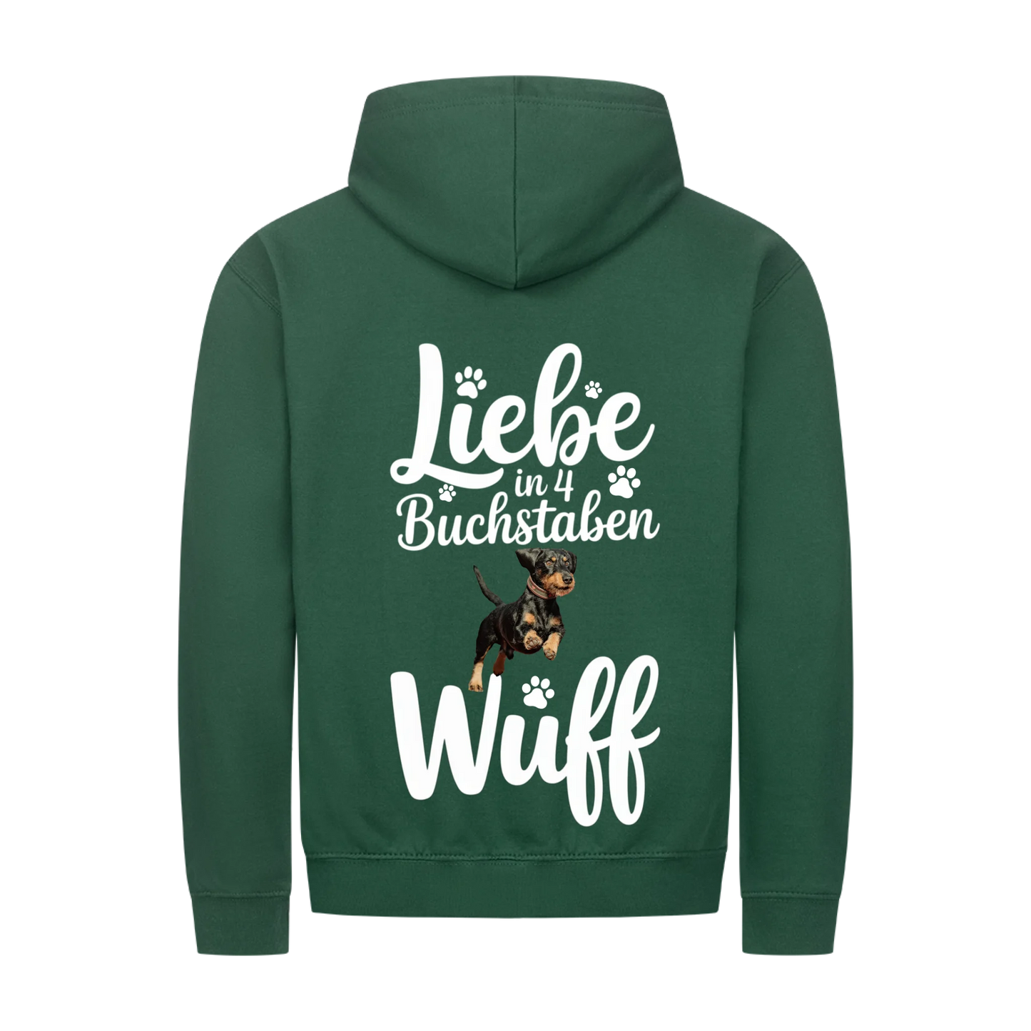 Personalisierbares Hunde Zipper "Liebe in 4 Buchstaben"