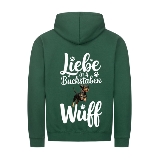 Personalisierbares Hunde Zipper "Liebe in 4 Buchstaben"