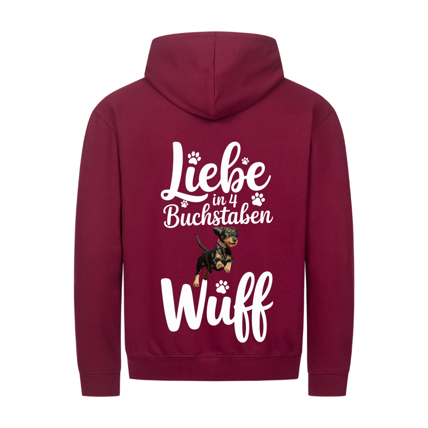 Personalisierbares Hunde Zipper "Liebe in 4 Buchstaben"