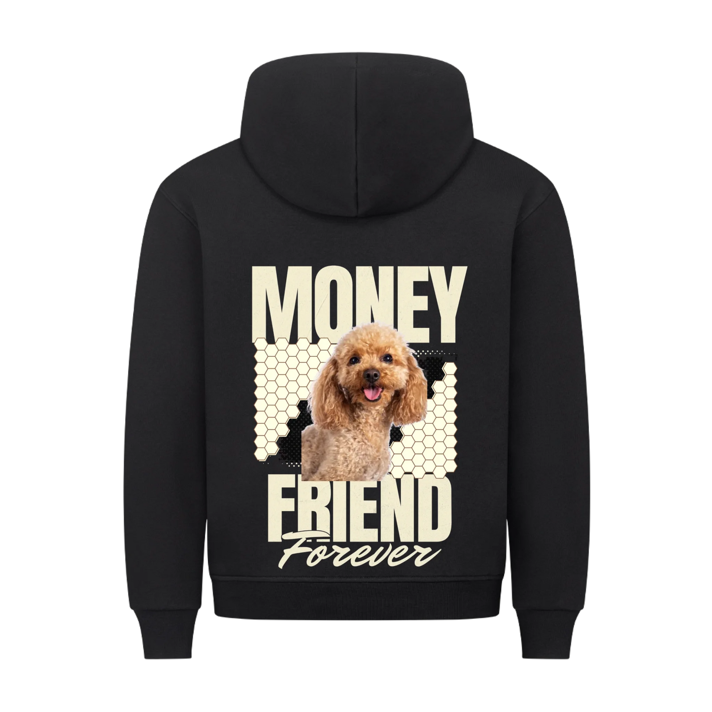 Personalisierbares Hunde Hoodie "Money Friend Forever"