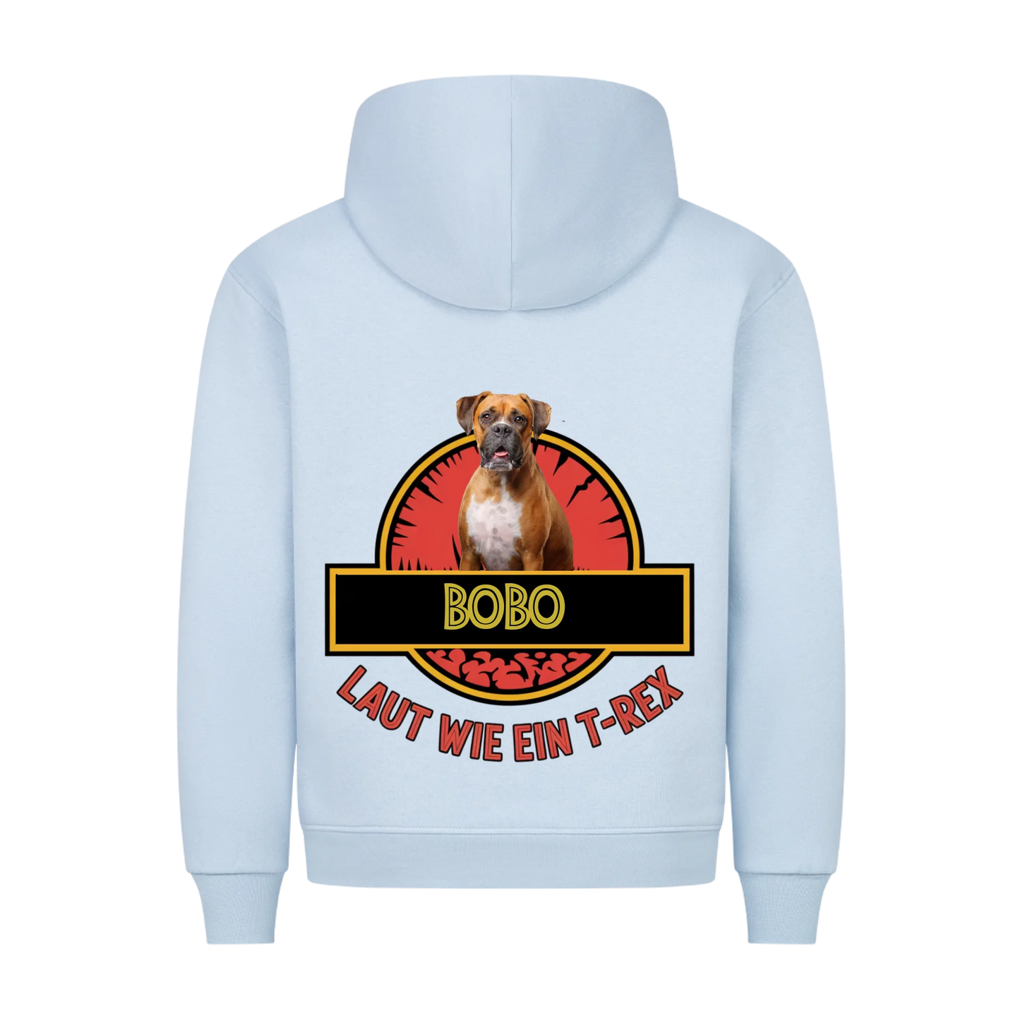Personalisierbares Hunde Hoodie "Jurassic Park Style"