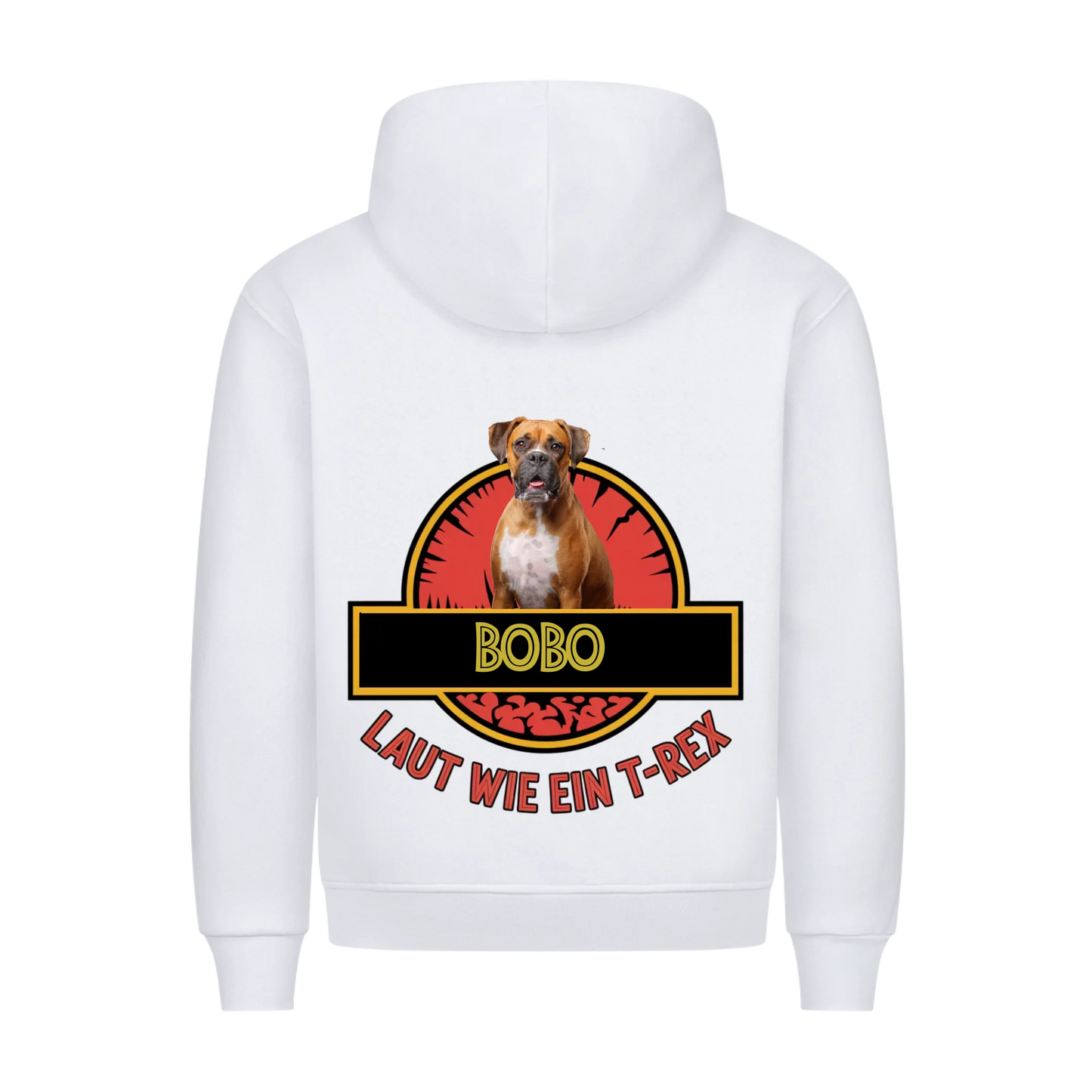 Personalisierbares Hunde Hoodie "Jurassic Park Style"