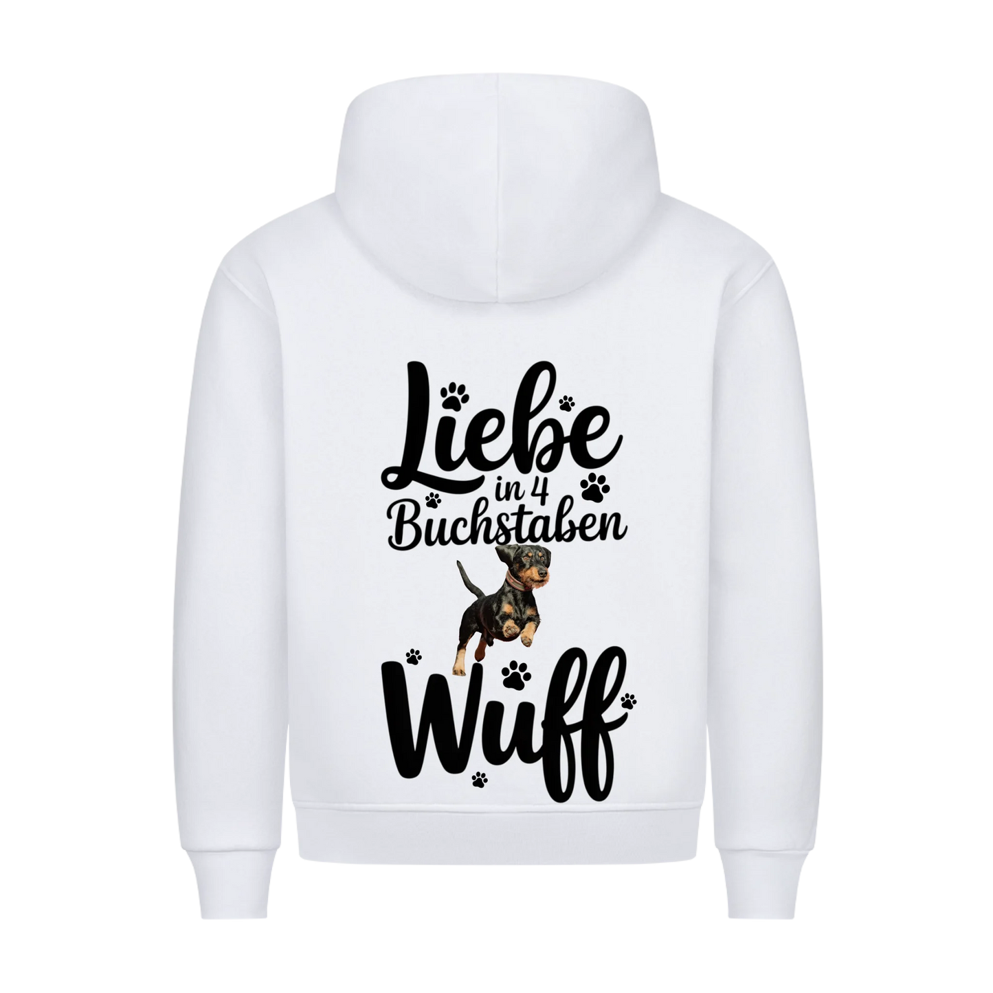 Personalisierbares Hunde Hoodie "Liebe in 4 Buchstaben"