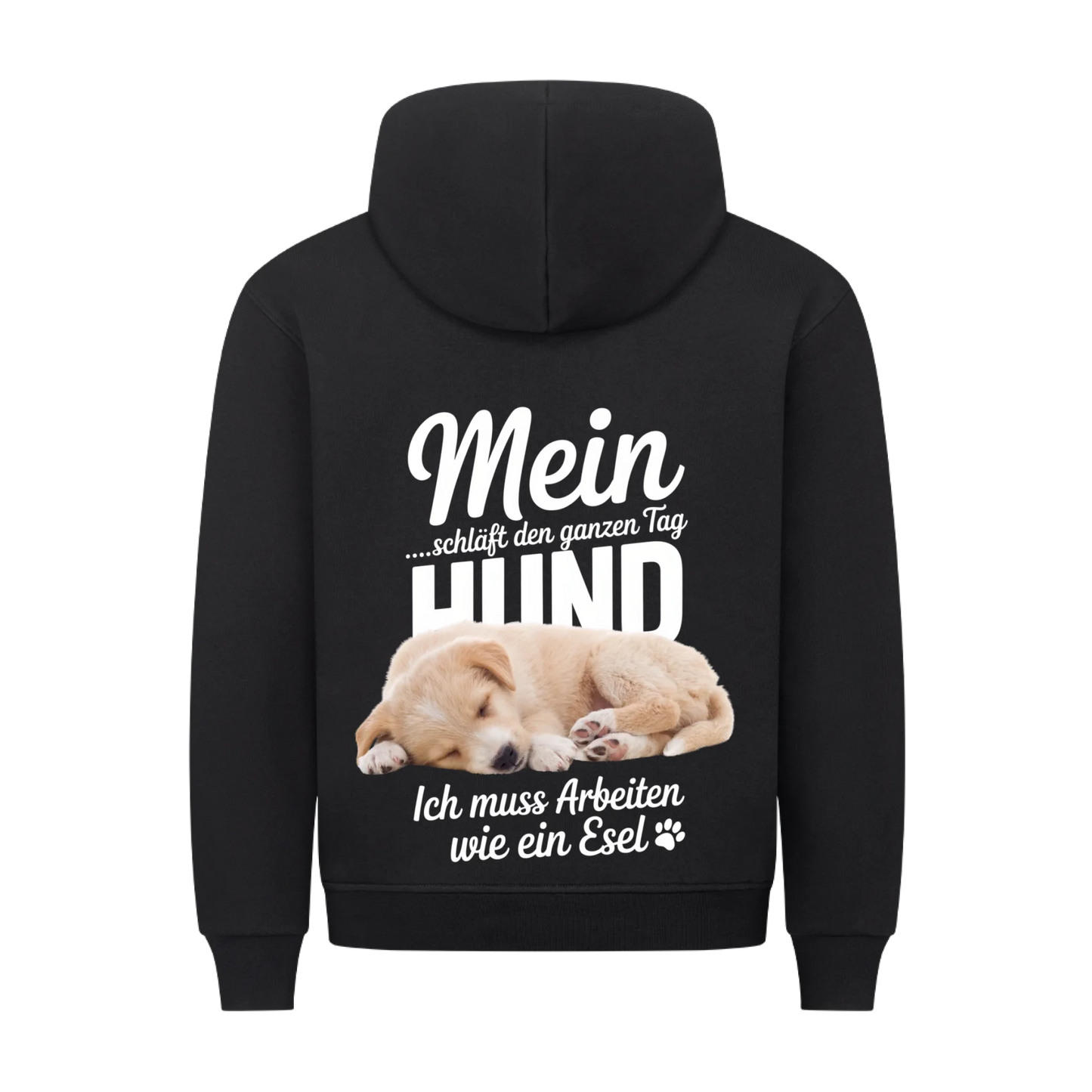 Personalisierbares Hunde Hoodie "Mein Hund Schläft Den Ganzen Tag"