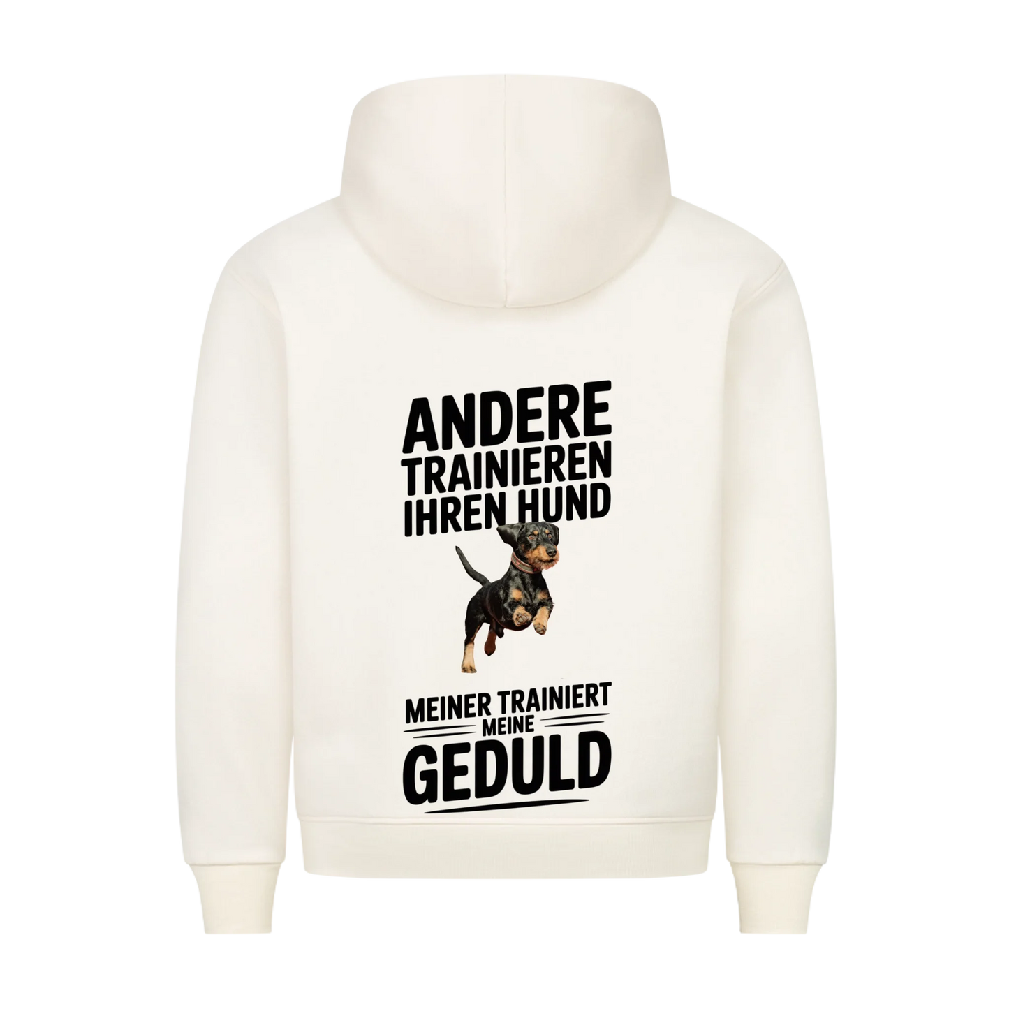 Personalisierbares Hunde Hoodie "Andere Trainieren Ihren Hund, Meiner Trainiert Meine Geduld"