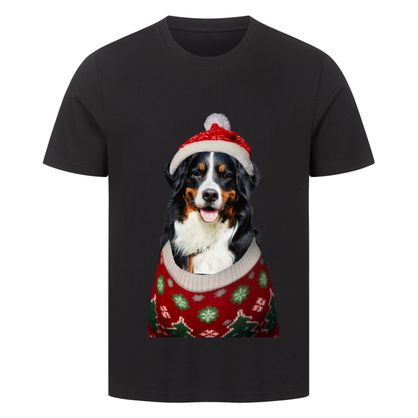 Personalisierbares Hunde T-Shirt "Merry Bernermas"