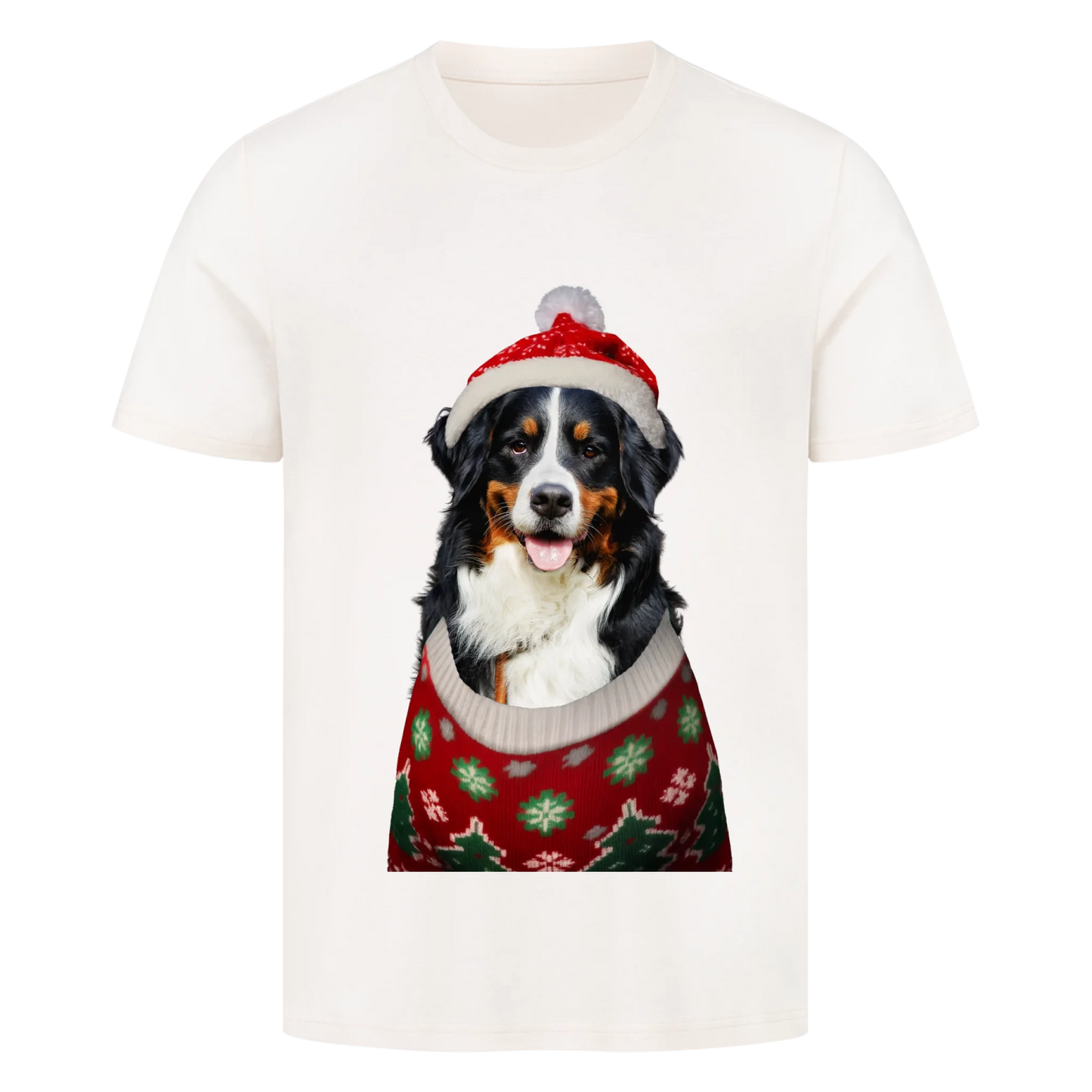 Personalisierbares Hunde T-Shirt "Merry Bernermas"