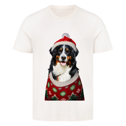 Personalisierbares Hunde T-Shirt "Merry Bernermas"