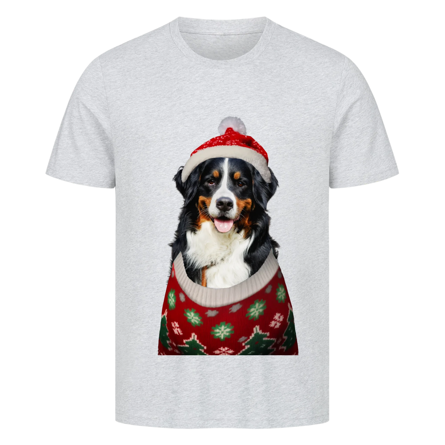 Personalisierbares Hunde T-Shirt "Merry Bernermas"