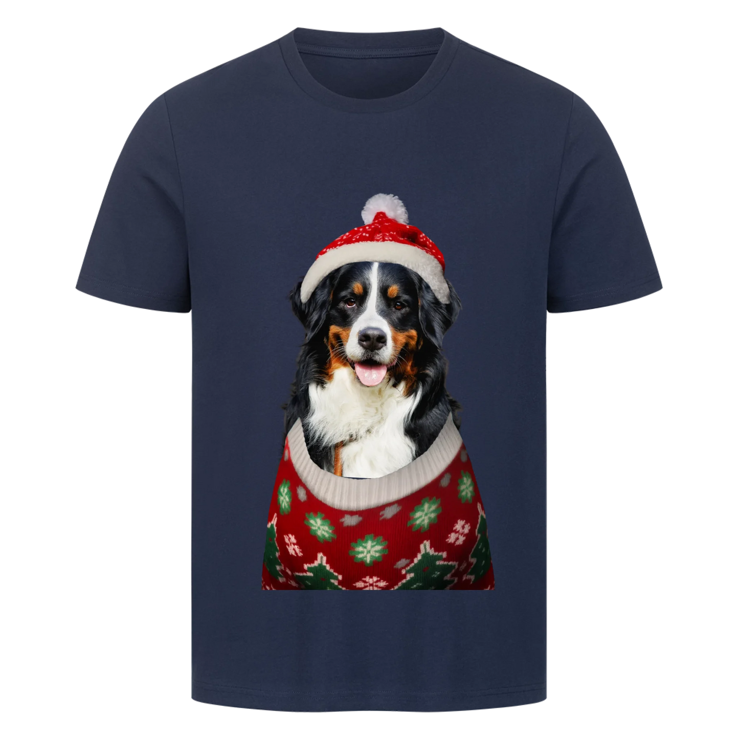 Personalisierbares Hunde T-Shirt "Merry Bernermas"