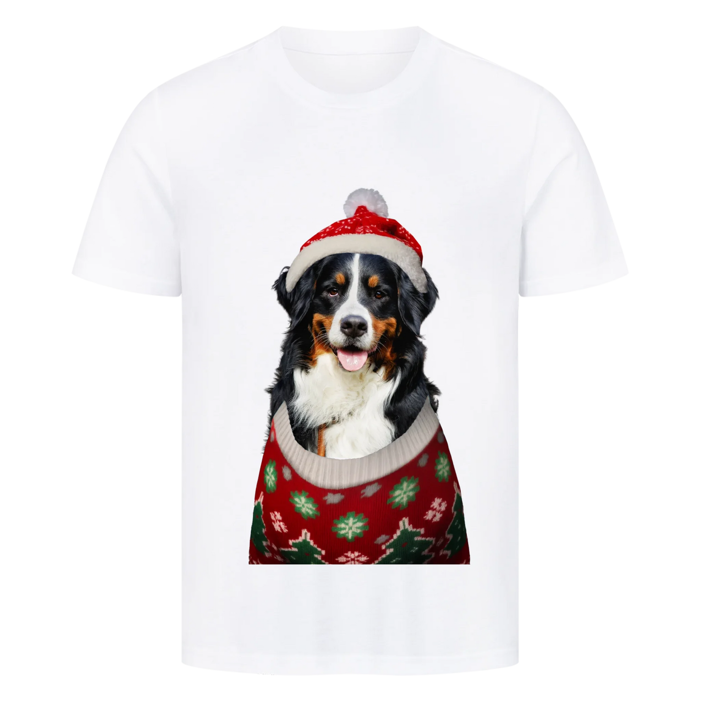 Personalisierbares Hunde T-Shirt "Merry Bernermas"